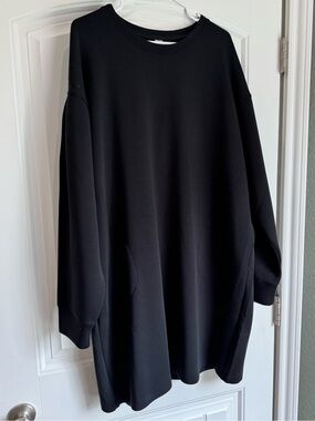 Spanx AirEssentials Black Sweatshirt Dress 2X Oversized